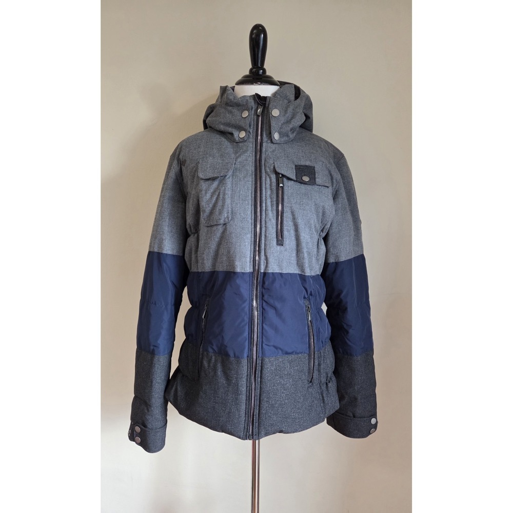 Obermeyer Leighton Women's Hood Ski Snowboard Snow Winter Jacket Blue Grey Sz 12